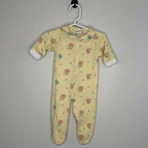 Vintage Hang in There Tom Togs Baby Bear Yellow Sleep Footed Medium 12-18lbs EUC